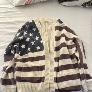 American Flag Cardigan Sweater